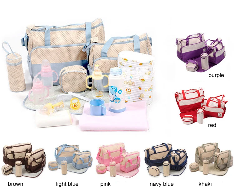 Wholesale adult baby diaper bag set fashion designer diaper tote bag