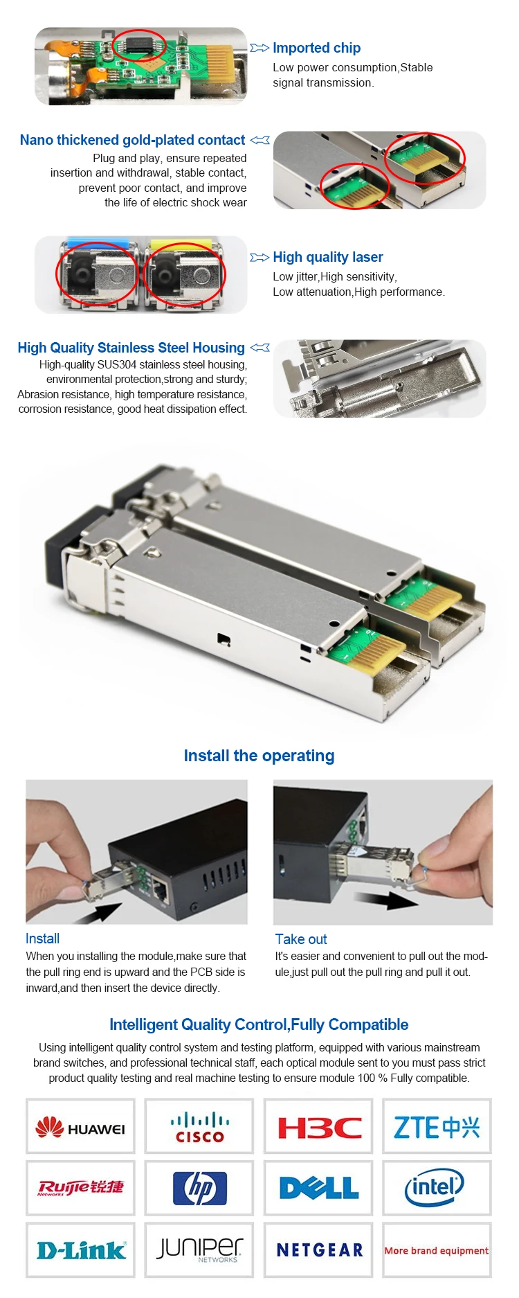 single mode single core 1.25g sfp wdm optical fiber transceiver LC 3km sfp module