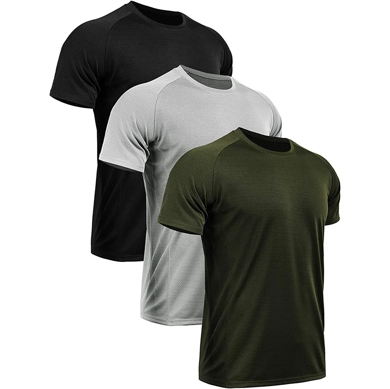 Custom Printing Men's Dry Fit Sport Running Tshirt Athletic Mesh Black ...