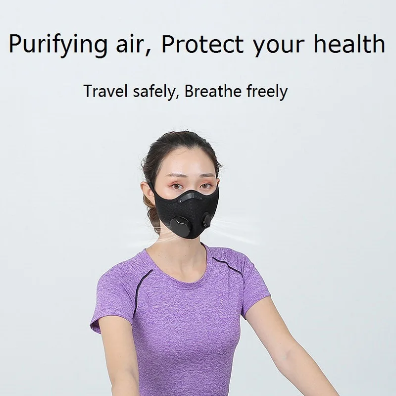 Innovation Electric Mask USB Rechargeable Black Sports Mask With Carbon Filter Anti Virus Mask