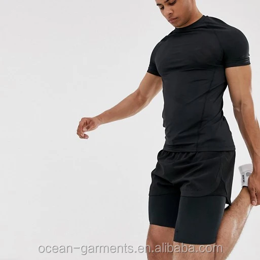 New Mens Compression Shirts Gym Workout Running Shorts Tight Printed