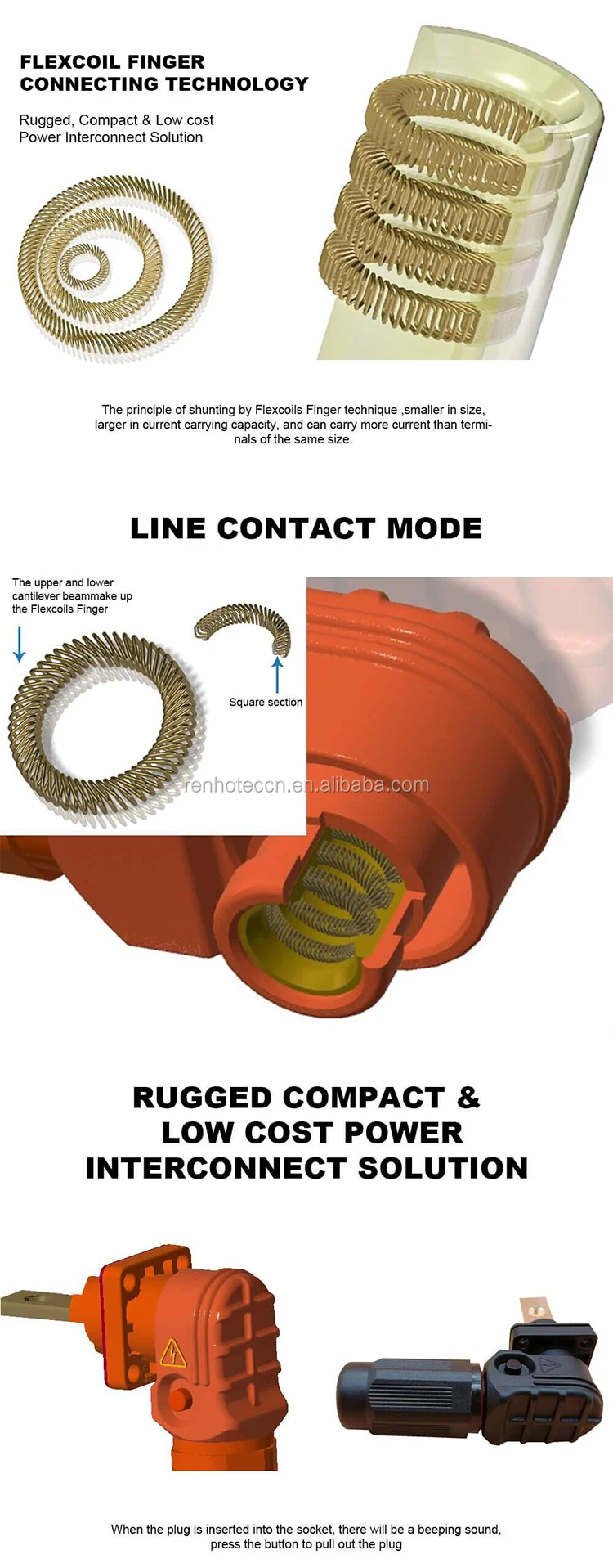 High Voltage 60A - 350A Energy Storage Plastic Outer Screw Socket Battery Terminal Connectors