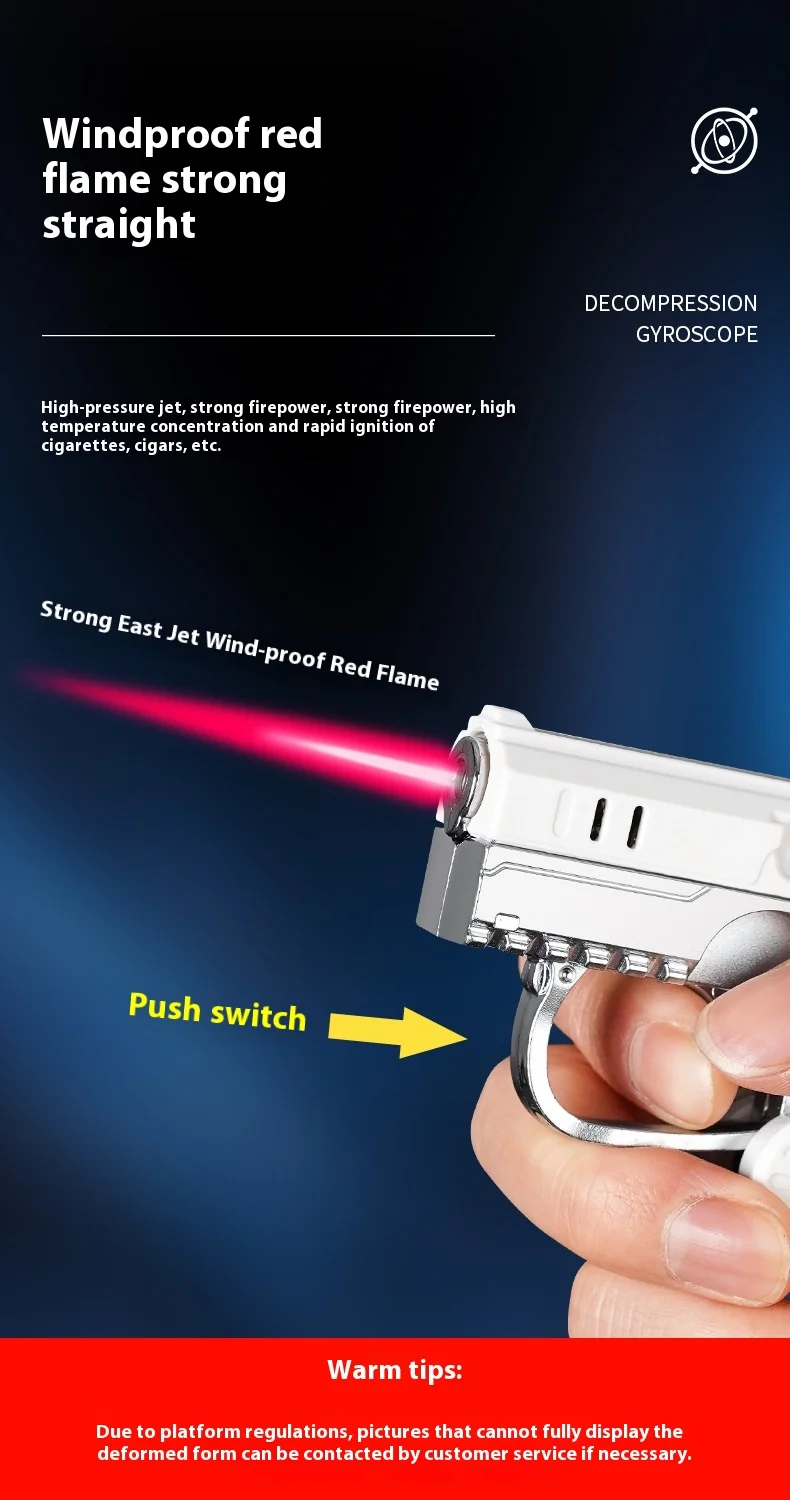 2-in-1 Modern & Classic Folding Rotary Decompression Lighter New Deformation Cyber Celebrity Gift Plastic Material for Smoke