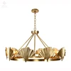 New 2020 2-Tire Brass Ginkgo Leaf Pendant Light For Livingroom New Chinese Chandelier Decoration
