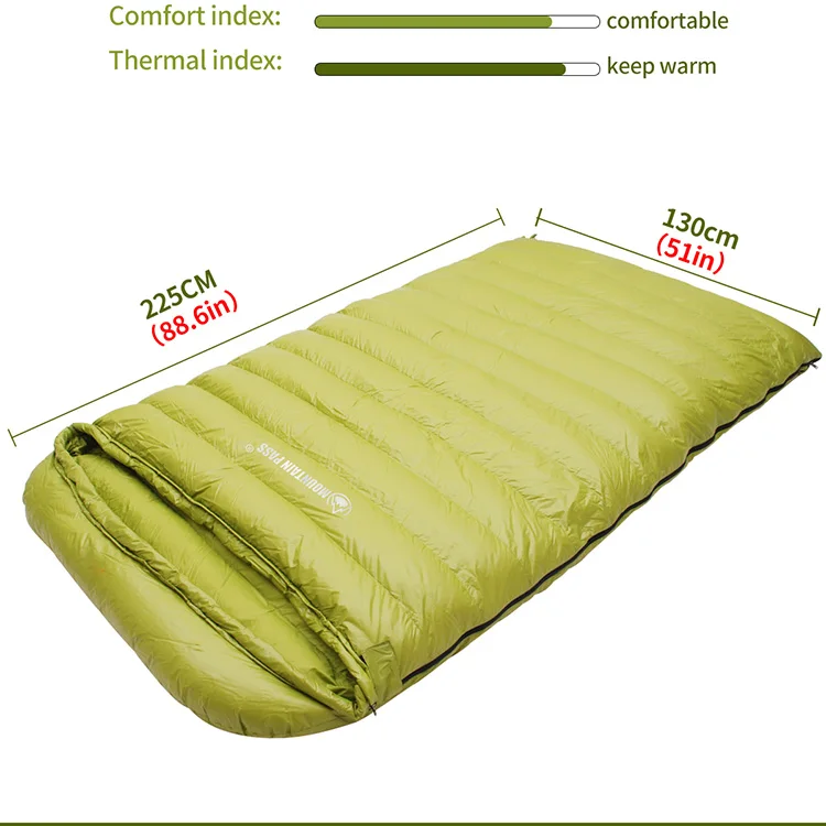 Oem Goose Down Double Sleeping Bag For Camping And Hunting Winter