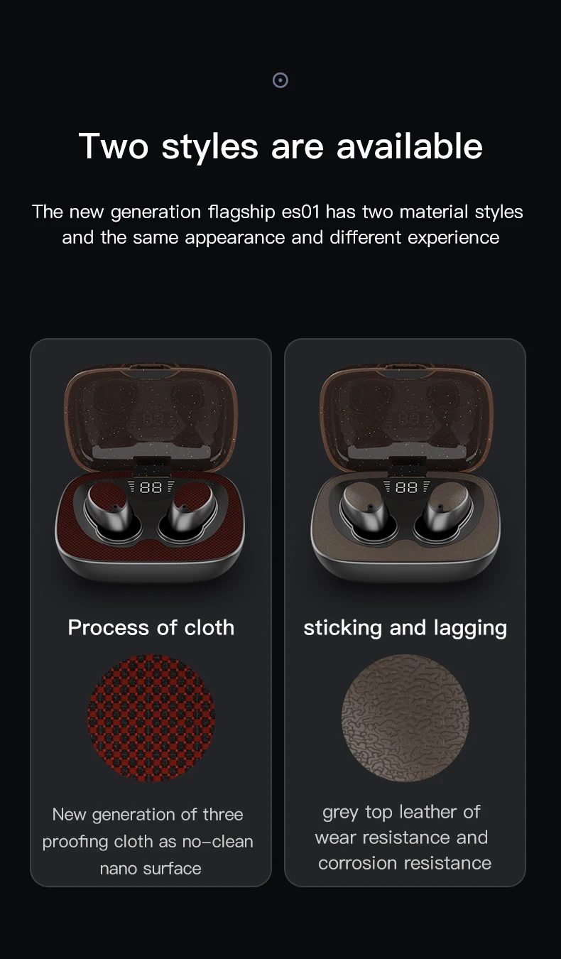 Good sound quality DSP noise reduction magnetic bluetooth earphone wireless earbuds with charge case led - ANKUX.COM