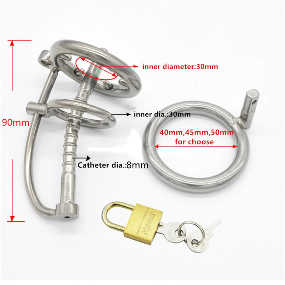 Male Bondage Chastity Device Sex Toy Stainless Steel Cock Cage With