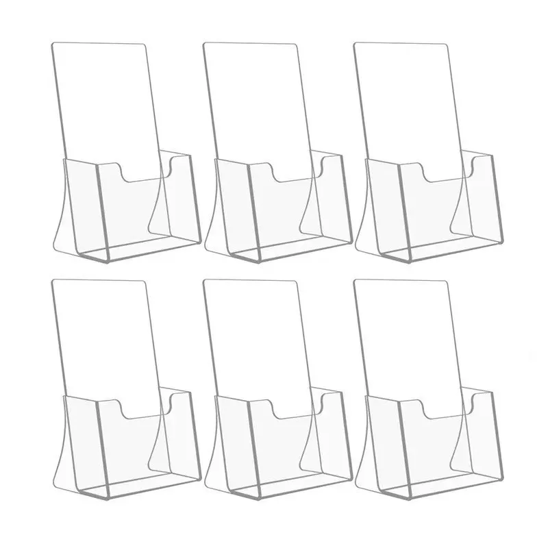 Custom Wholesale Clear Acrylic Desktop Brochure Stands / Brochure