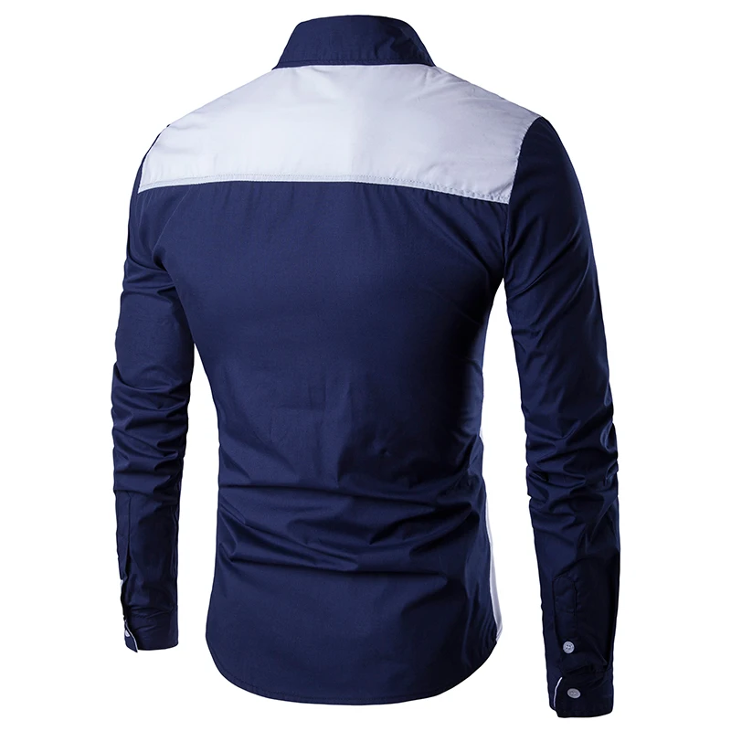 Camicia spici formale casual maschile a manica slim fit camicie in moda coreano tops coseding uomini wear839_voghion.com