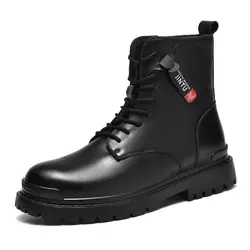 Myseker Ankle Shoes Black Winter Boot Men 2021 Fashion Custom Boots Designer Flat Men Boots Custom Logo