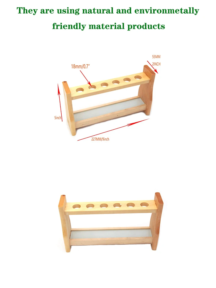 Wooden Test Tube Rack Holder Stand For Api 10ml 25ml Test Tubes Lab