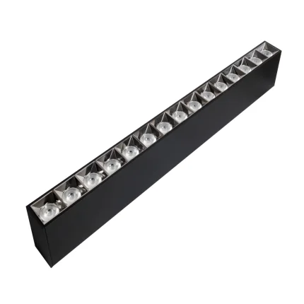 
1200mm 1500mm 3000mm length >90Ra Anti-glare optional-lense Dimmable Pendant and Surface-mounted LED Office Grille Linear Light 