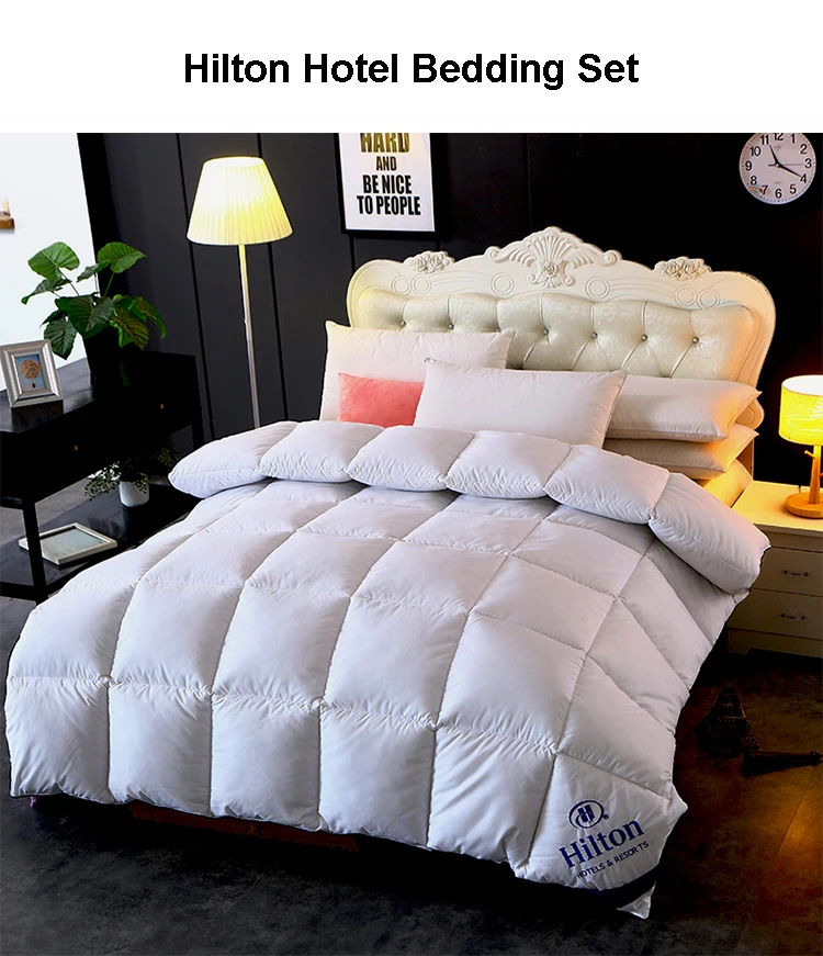Factory Wholesale Luxury Designer White Duvet Bed Quilt Cover Hilton