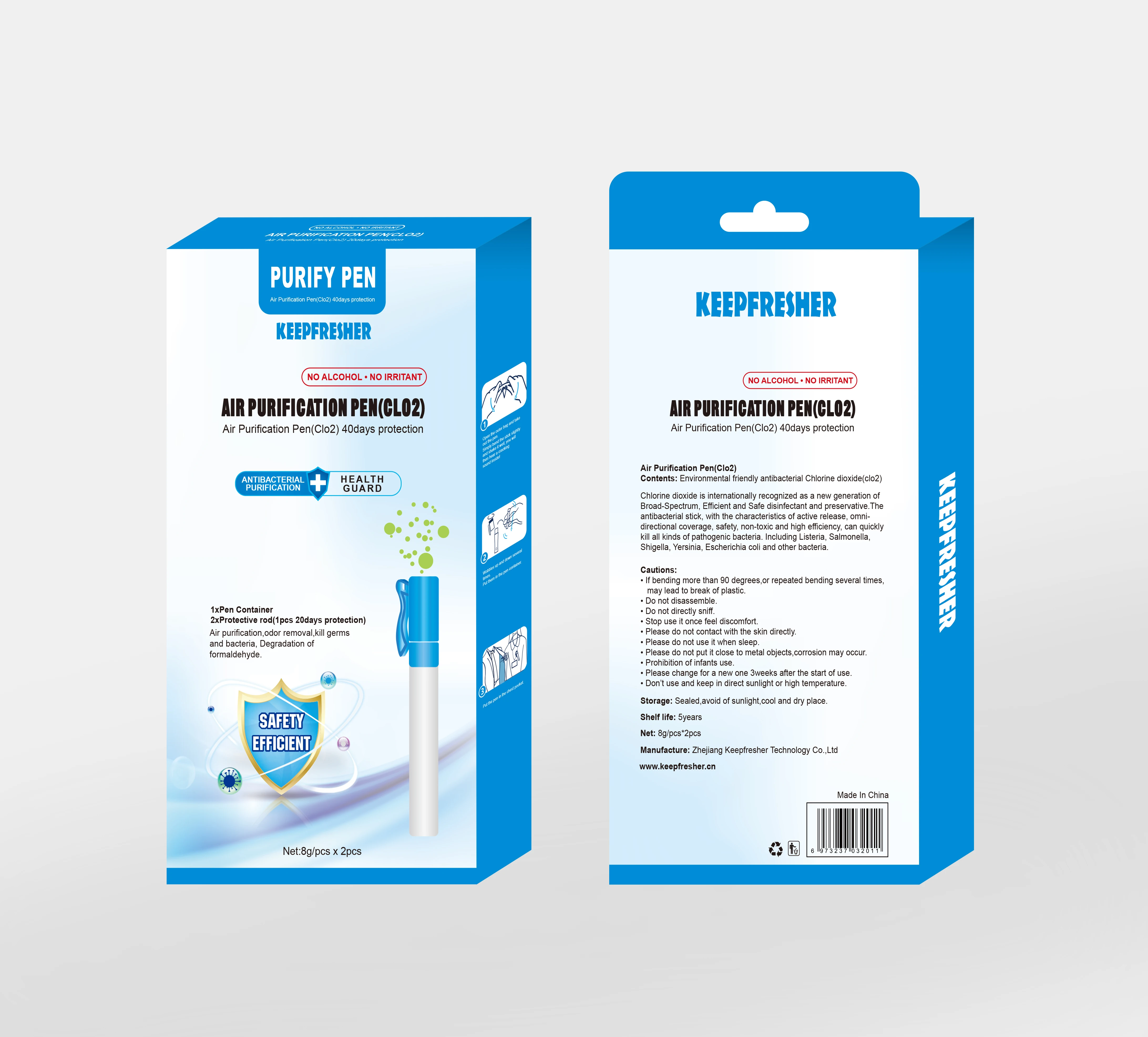 Keepfresher Purify Stick Chlorine Dioxide Clo2 Air Purification Stick