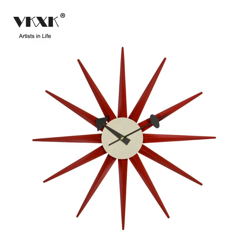 
Finely processed modern wood hanging wall clock for home decoration 