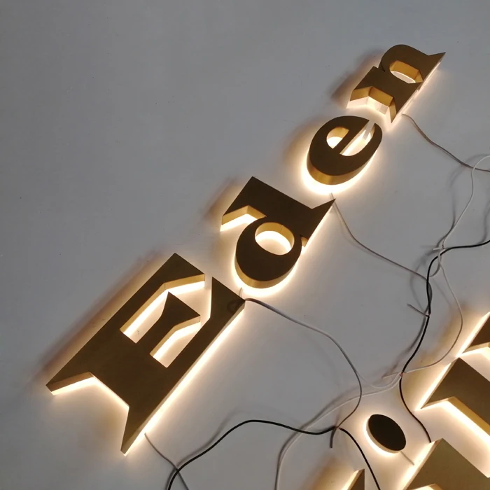 Alibaba Buy Professional Make Gold Pop Illuminated Led Backlit Letter Fonts Outdoor Used Lighted Sign