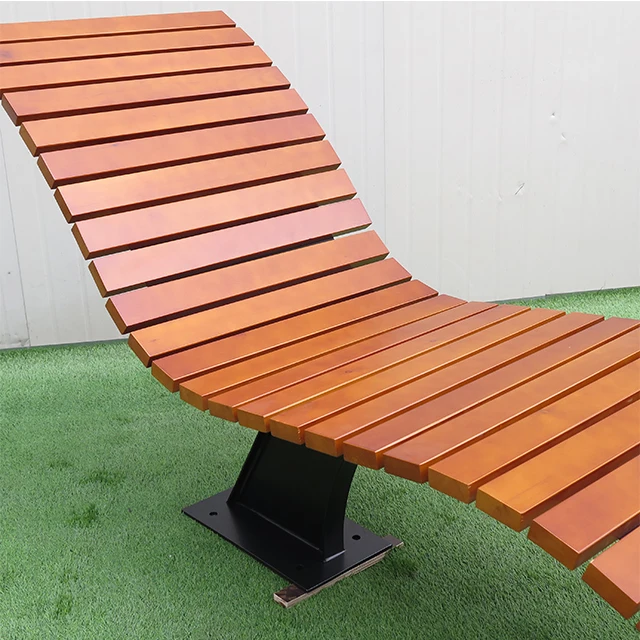 China Furniture Sun Lounger Metal Frame Manufacture Metal Wood Sunbed ...