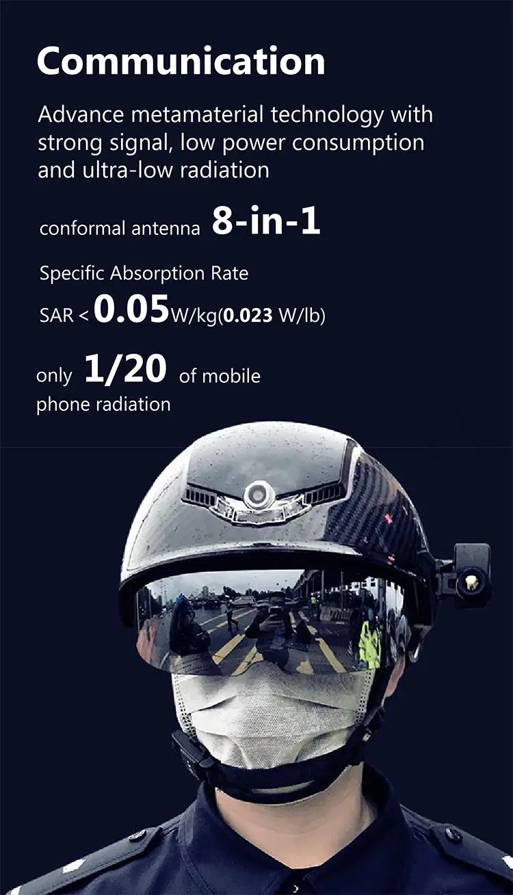 N901 ინფრაწითელი თერმული გამოსახულების სენსორი კამერის ტემპერატურის სკანერი ცხელების გამოვლენის თერმომეტრი AR პოლიციის ჭკვიანი AI ჩაფხუტი