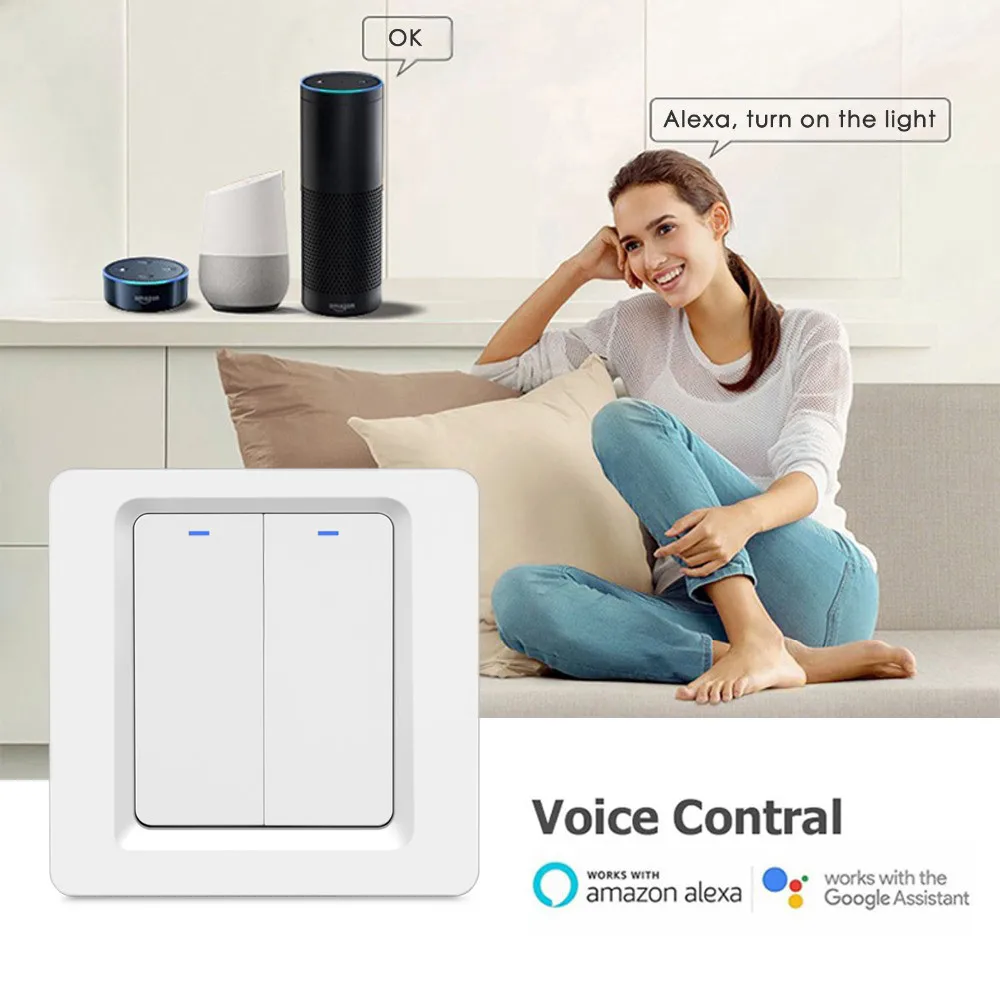 Schedule Remote Controlled 2 Gang Switch EU ZigBee Smart Switch Tuya Zigbee Switch No Neutral - ANKUX.COM