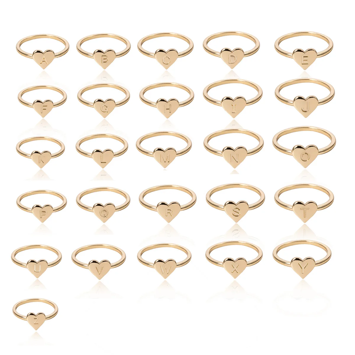 Cinily Bagues Gravees Initiales 26 Lettres Minimalistes Forme De Cœur A B C D E G H J J L M P Q S T V W X Y Z Or Buy Bague Lettre Bague Lettre Alphabet En Forme De Coeur Bague Lettre Or Product On Alibaba Com
