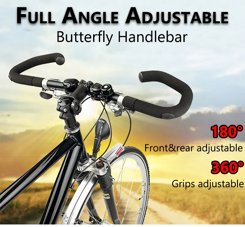 Adjustable Bike Crooked Butterfly Handlebar Bicycle Handlebar Aluminum Alloy 