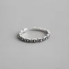 INS Minimalist Jewelry Retro Simple Spherical Opening Fine 925 Sterling Sliver Ring for women