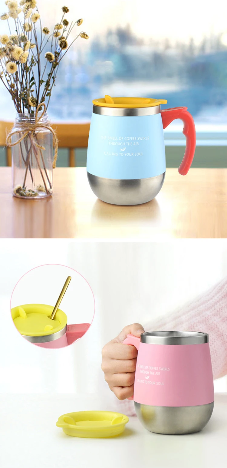 Cup Thermo Mug With Hot Coffee Vacuum Built in Stainless Steel Suction Labeling Machine Waterproof Led Thermos