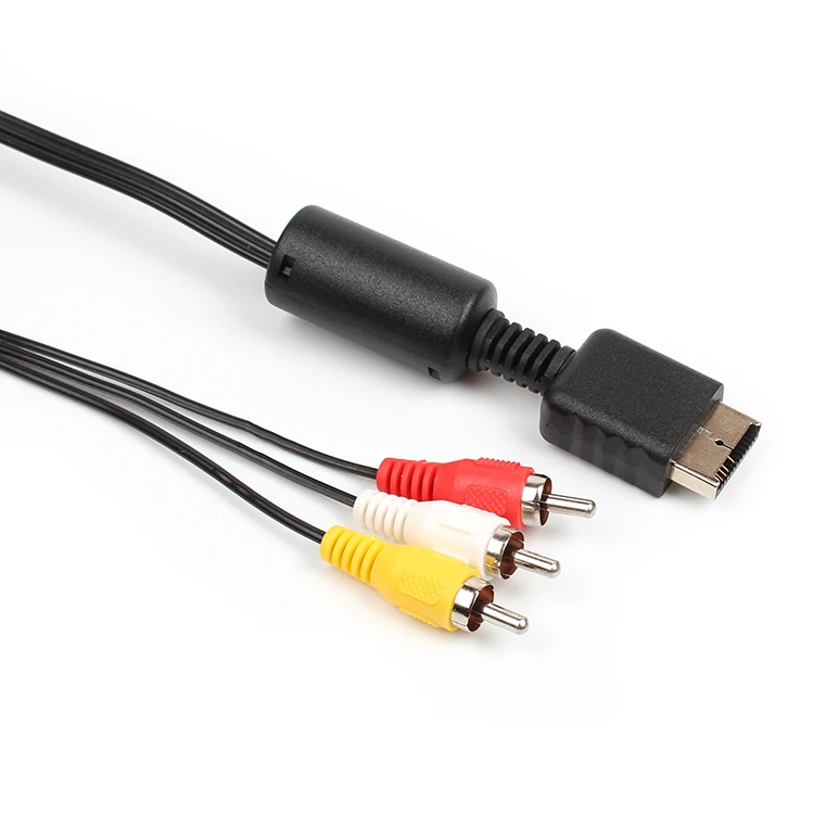 Promotional PS2 PS3 game RCA cables AV TV cable 3 RCA round shape RGB connector 5 pin plug console accessories with cheap price