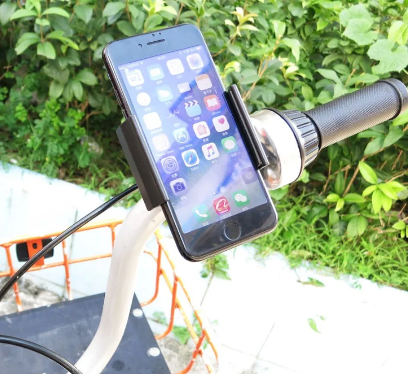 Moped TechBolt Phone Grip Bike Device Holder Scooter Strong Universal Bars Clip Motorcycle Handlebar Mobile and Smartphone Mount Bicycle Motorbike Pram Accessories Anti-Shake Rubber Grips