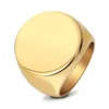 Gold and Silver Stainless Steel Laser Logo Blank Round Ring Personality Private Custom Unisex Ring