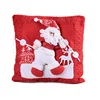 SJ0217 Christmas decoration indoor square shape Santa stuffed plush red featured christmas pillow