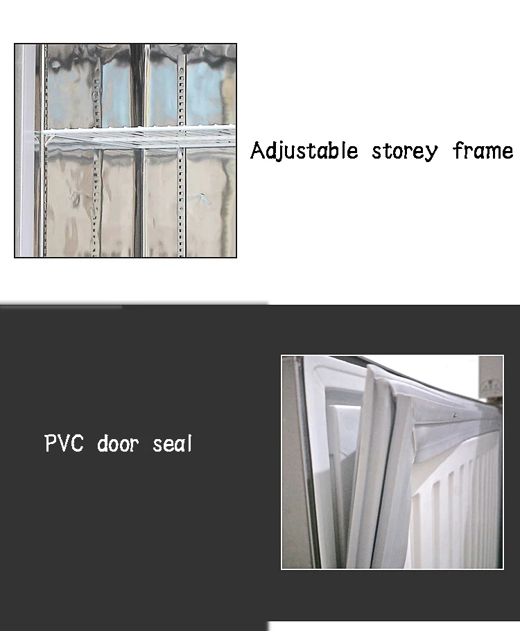 2021の贅沢な4つのドアの深いステンレス鋼の台所フリーザー商業縦冷却装置冷凍装置