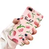 summer style juicy peach pattern matte hard phone case for iphone 8 plus water printing phone shell