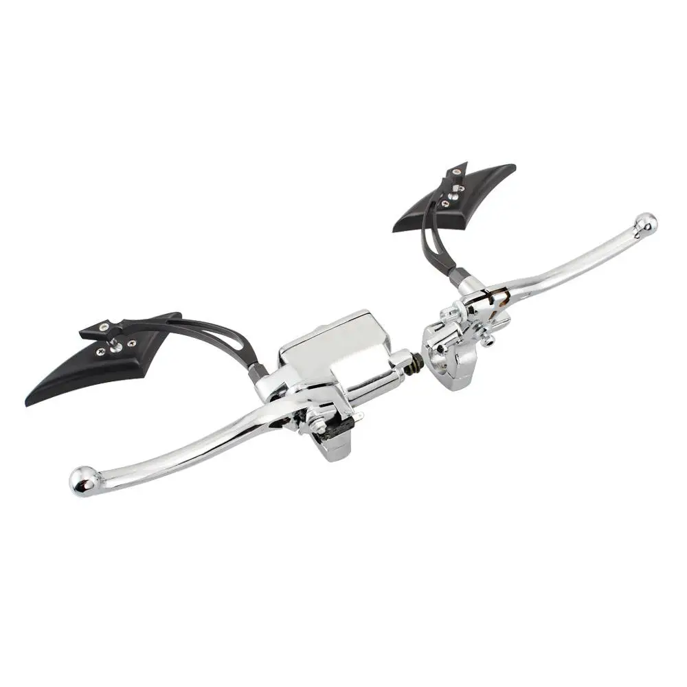 Motorcycle Skull Hydraulic Clutch Brake Lever Master Cylinder w/ Rearview Mirror Fit For Honda SHADOW STEED 600 400VT 600VT 750