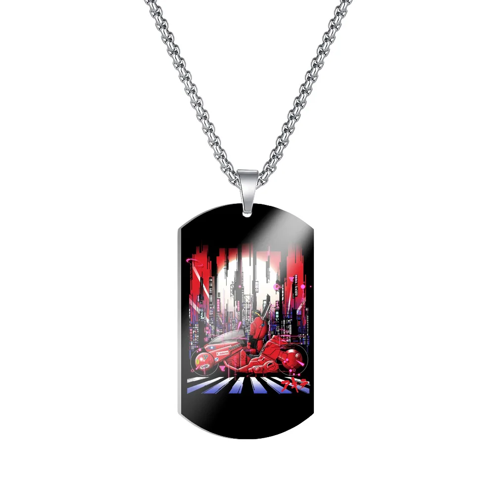 Classic Japanese Movie Dog Tag Stainless Steel Necklace