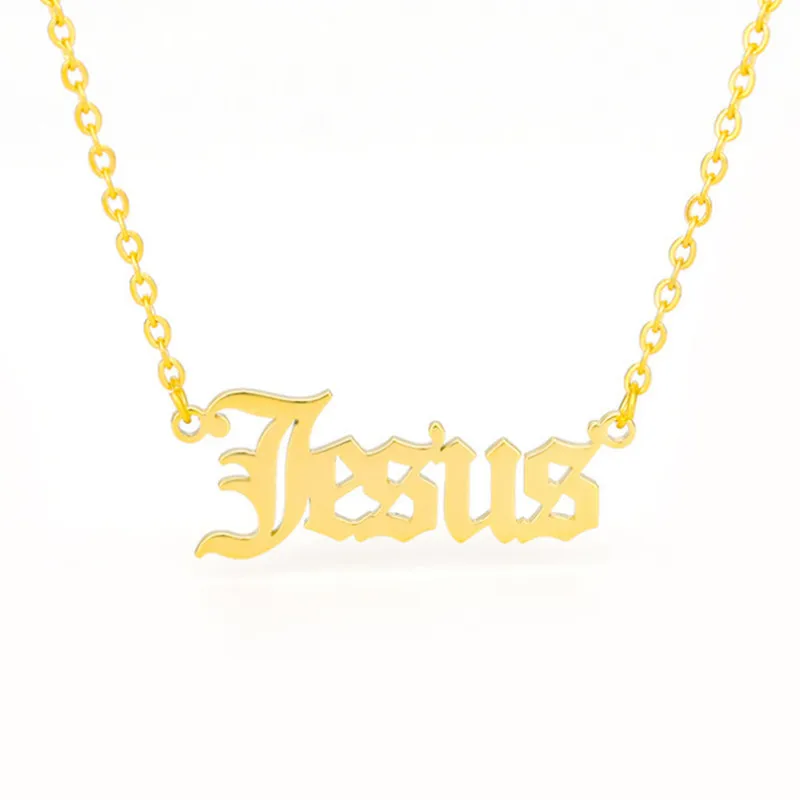 English Jesus Pendant Necklaces 