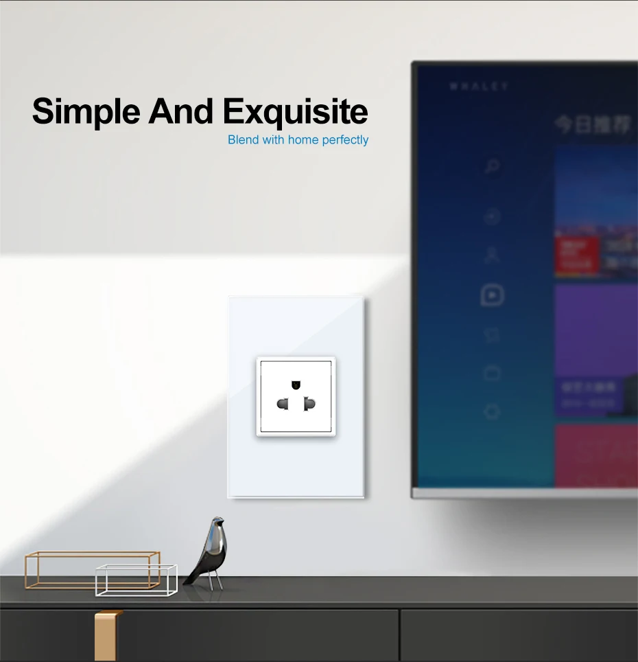 smart light switch zigbee with 10A brazil power socket - ANKUX.COM