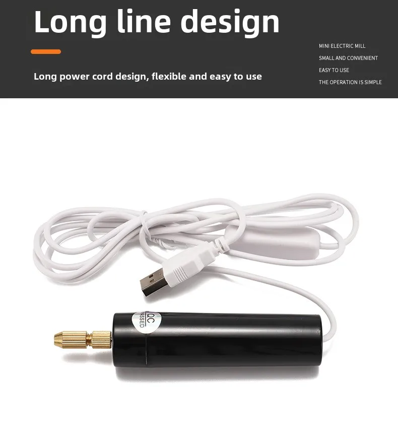 USB Crystalline Glue DIY Electric Drill with Pearl Hand Drill Small Electric Drill for Horn Nails-Hardware Product