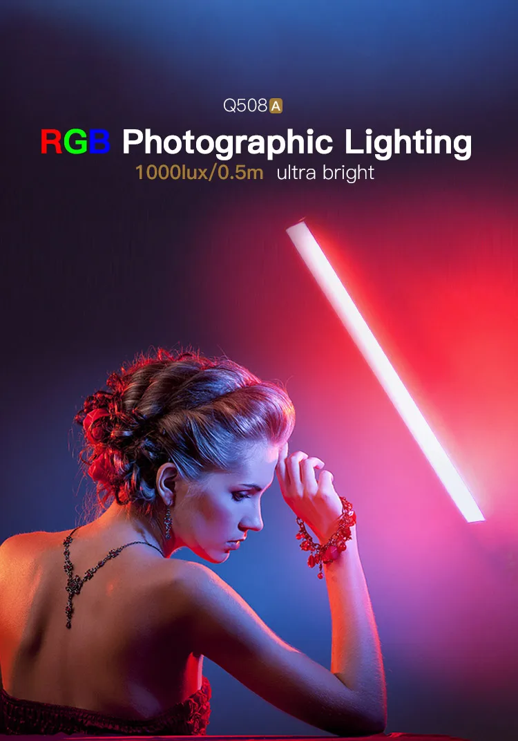 LUXCEO RGB LED Video Fill Light Colorful Handheld 10W 3000K Professional Photo LED Flash Light Speedlight Photographic Lighting