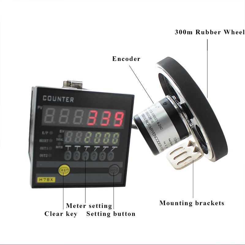 Electronic Digital Display Length Counter Meter Measurement Roller with Encoder 