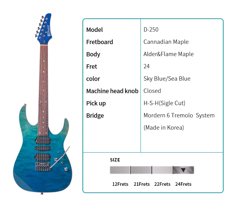 Bullfighter D250 Professional Electric Guitar Made in China Wholesale Factory Price