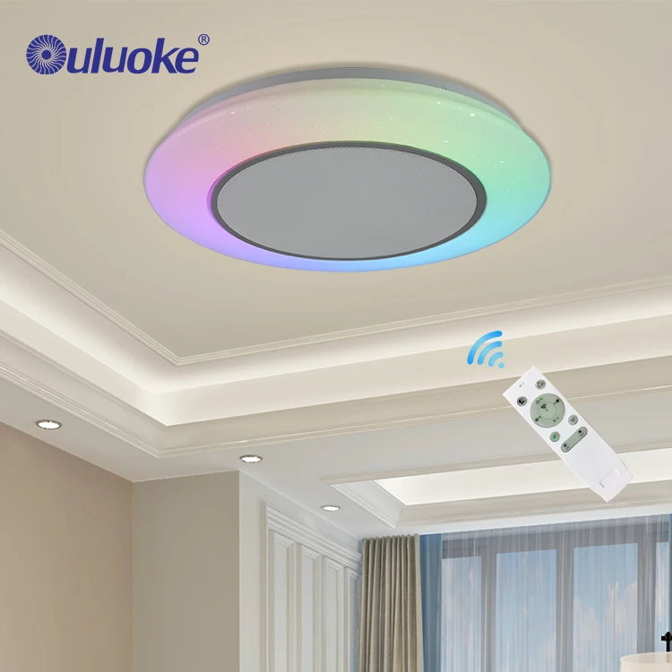 Modern smart dimming rgb round music led ceiling light acrylic bedroom living room ceiling Lamp