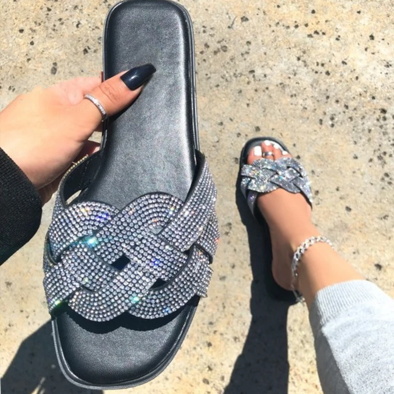 Fashion Ladies Design Diamond Bling Sandals For Women Slippers ...