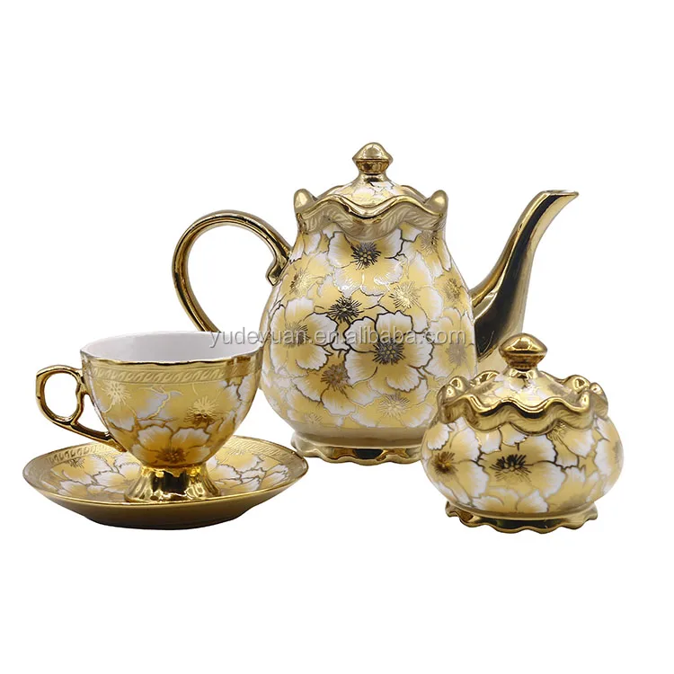 Ydy Factory 24pcs Gold Plate Royal Coffee Pakistan Porcelain Tea Set Buy Pakistan Tea Set