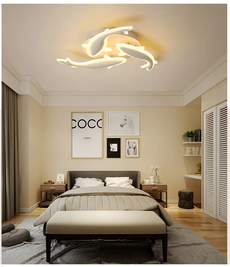 Fish shape modern lighting pendant lamp hanging light fixtures for home ceiling led ceiling lights