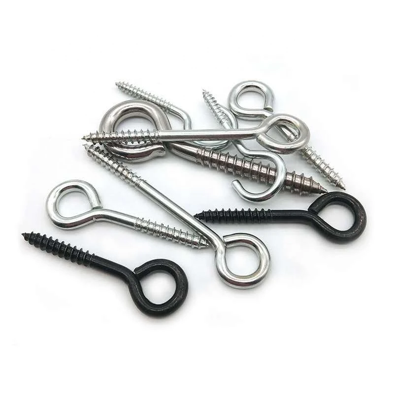 Wood Terminal Ring Eye Hooks 40 Pcs 2 inch 304 Stainless Steel Self Tapping Eye Screws Metal Hook