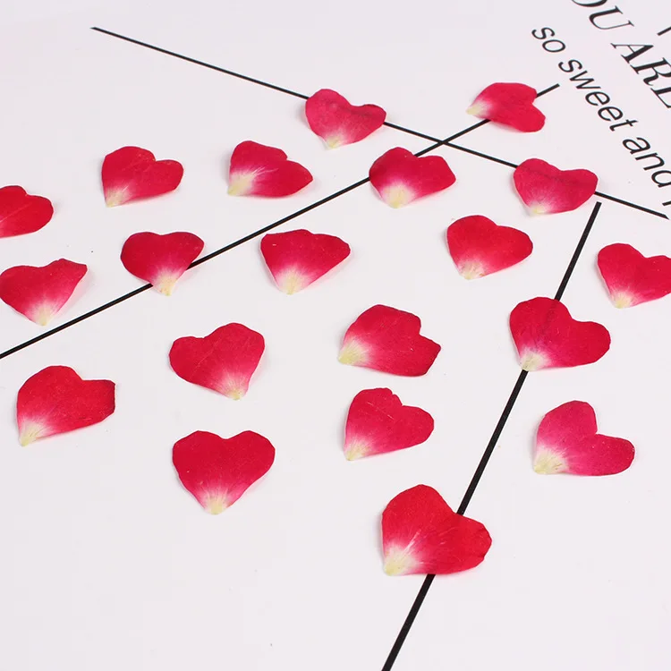 1- 2cm干花玫瑰爱心花瓣压花标本diy手工红色心形花瓣 - buy red