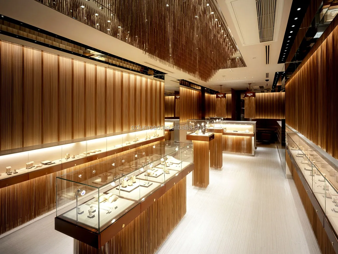 高端定制珠宝商店展示装饰金店的室内设计照亮接待处 