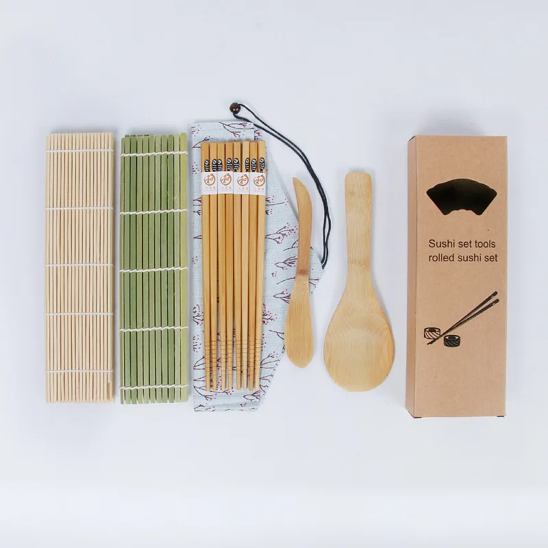 High quality Healthy Handmade Bamboo Sushi Tool Sushi Mat With Fancy Bag Professional Maker Sushi Kit