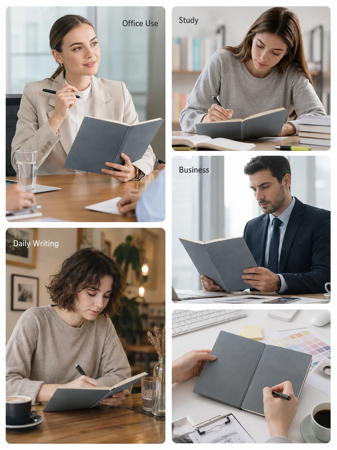 Executive A5 Faux Leather Notebook Custom Logo Hardcover Journal Business Planning Diary Stationery OEM